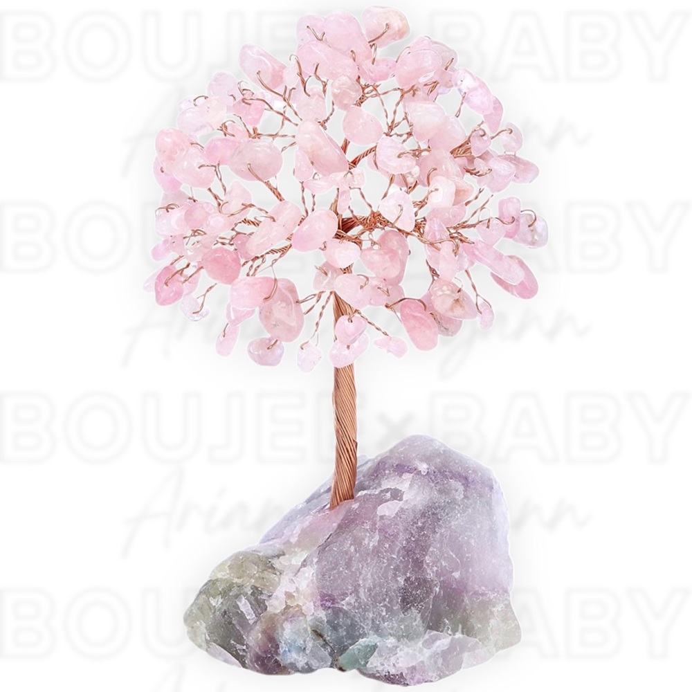 Rose Quartz Crystal Tree | Fluorite Base